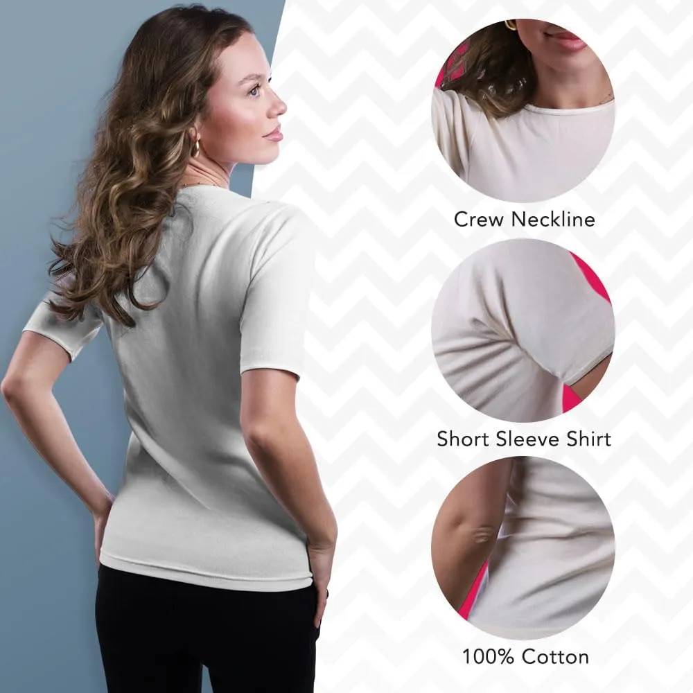 Valair Tank Top for Women, Sleeveless T-Shirt - Crew Neck 100% Cotton Athletic Undershirt, High Neck, Full Shoulder Design