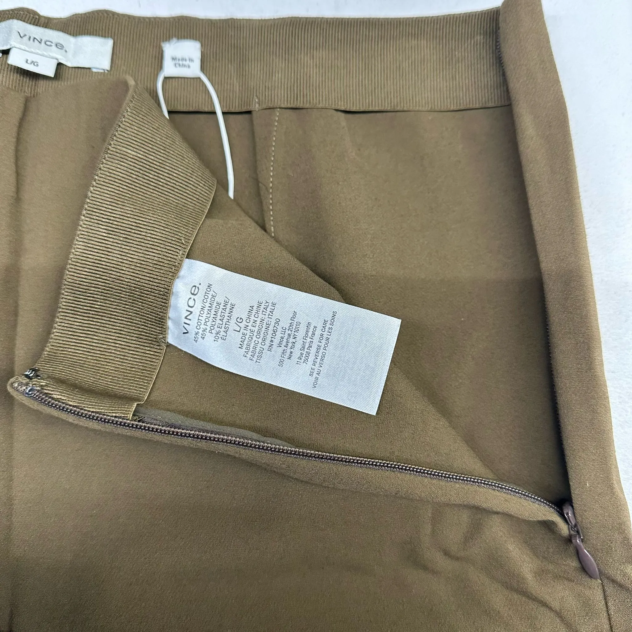 Vince Women's High Waist Slim Pants Brown Size L New
