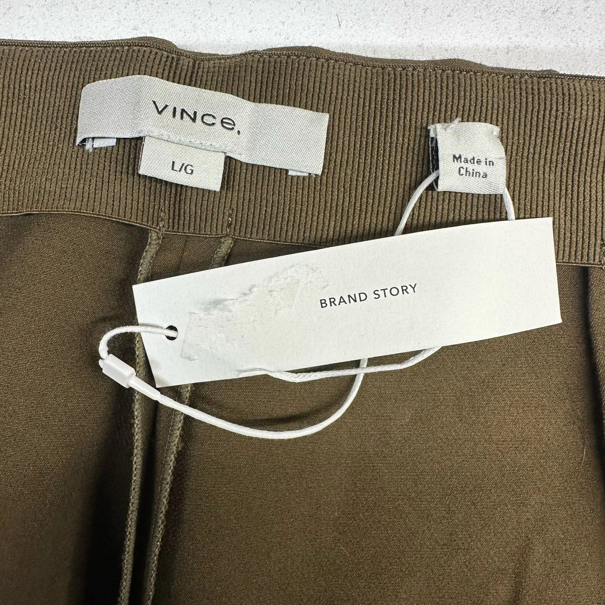 Vince Women's High Waist Slim Pants Brown Size L New