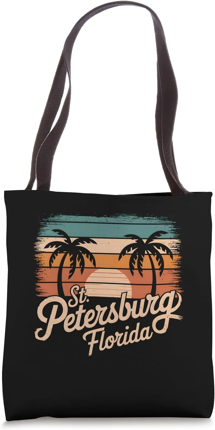 Vintage St. Petersburg Beach Florida Surfing Retro Surf Tote Bag