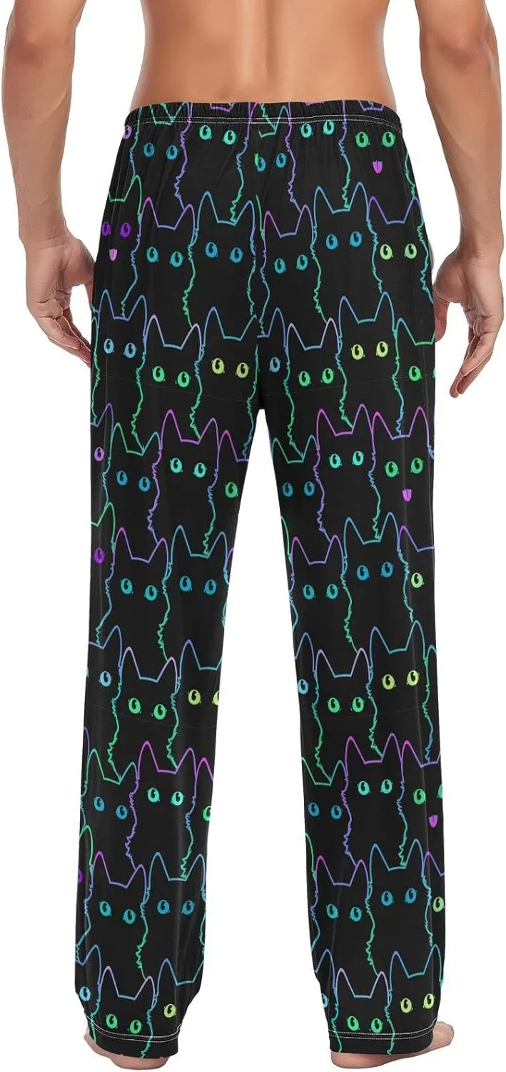 White Black Plaid Men's Pajama Bottoms Pants for Men Soft Men's Separate Bottoms Lounge Pants