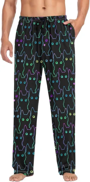 White Black Plaid Men's Pajama Bottoms Pants for Men Soft Men's Separate Bottoms Lounge Pants