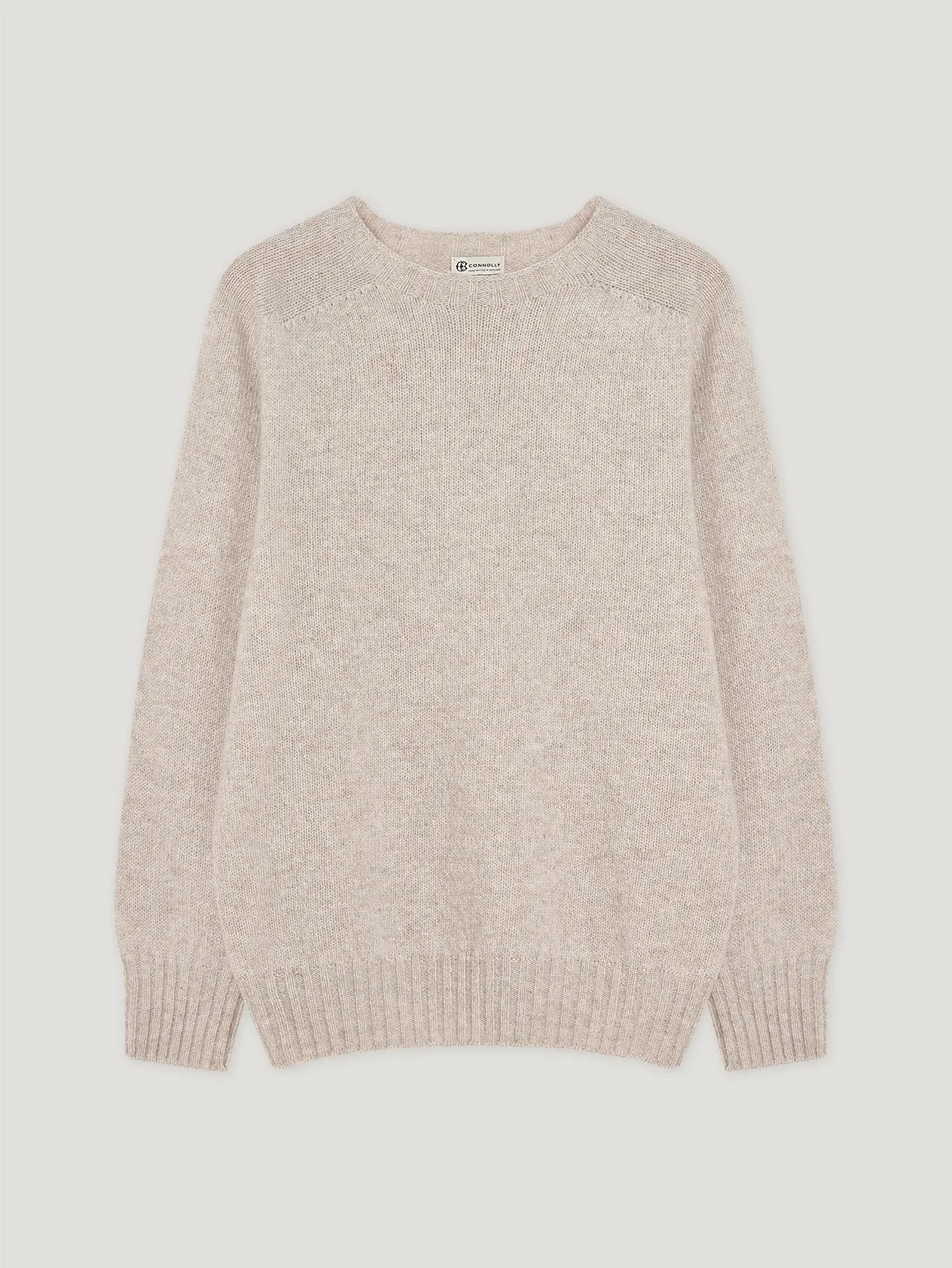 Winter White Shetland Crew Neck Sweater