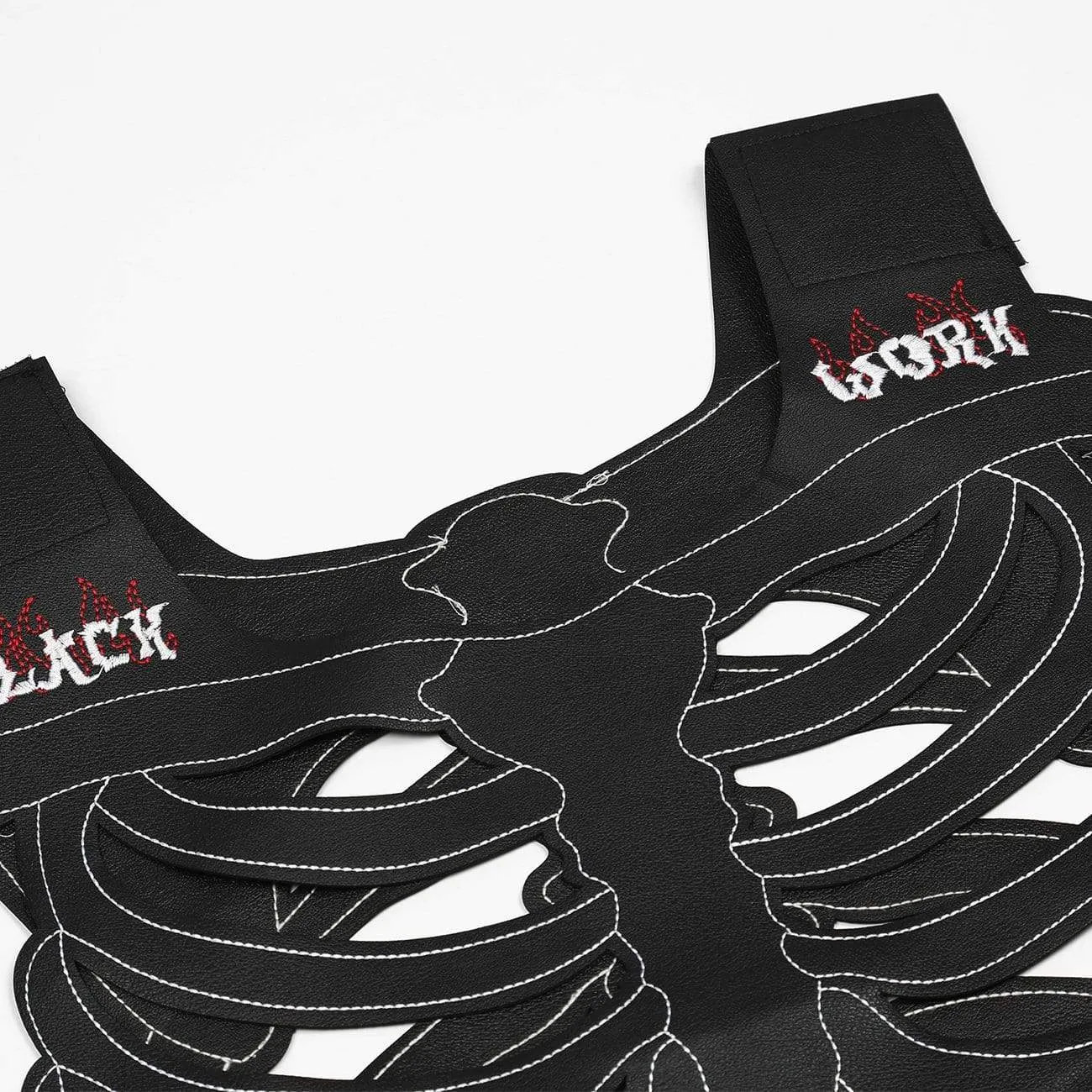 WLS Techwear Embroidery Skeleton Vest Jacket