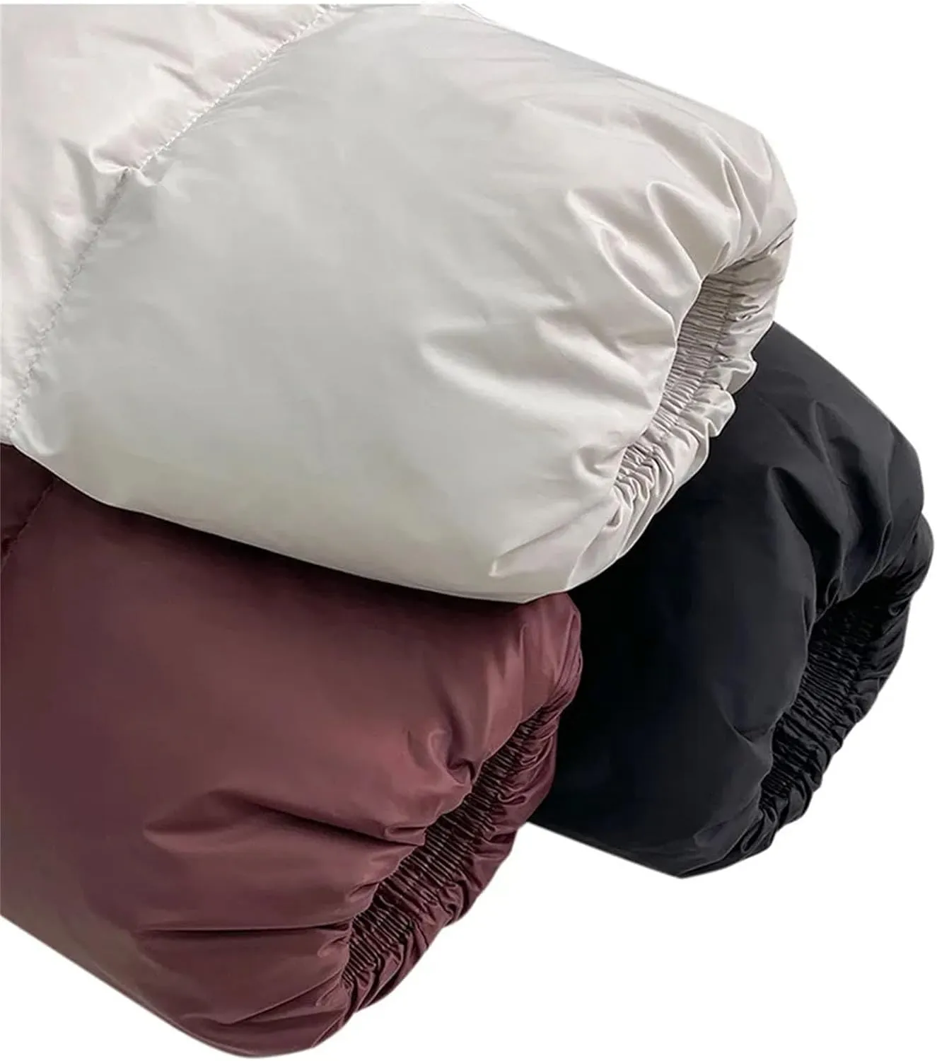 Women Drawstring Hooded Thick Long Parka Coat Classic Zipper Long Sleeve Cotton-Padded Jacket