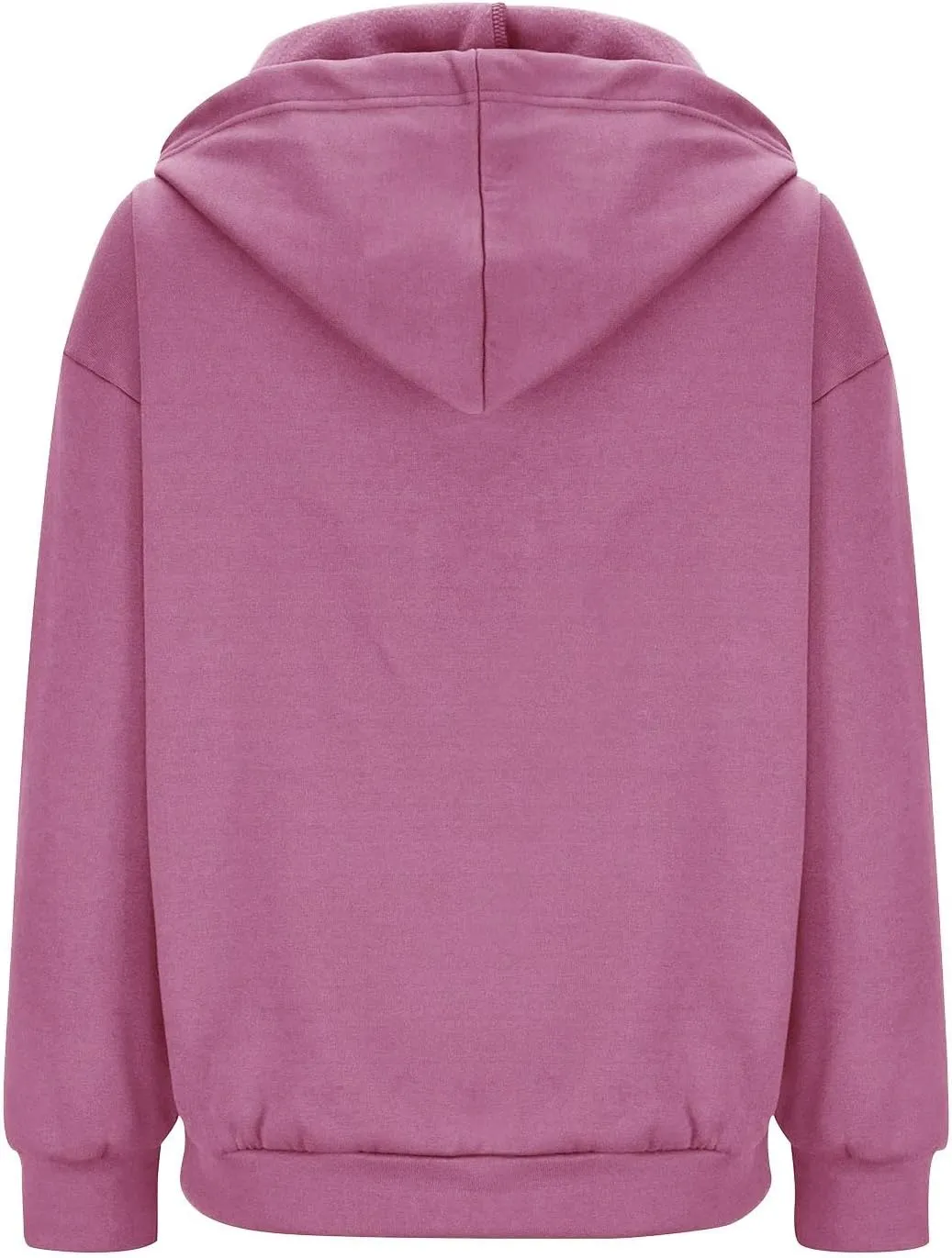 Women Fall Oversized Hoodies Solid Color Sweatshirts Full-Zipper Long Sleeve Pullover Tops with Pockets