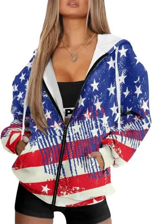 Women Y2K Hoodies Zip Up Long Sleeve Shirt Tops Drop Shoulder Oversized Jacket Streetwear with Pockets