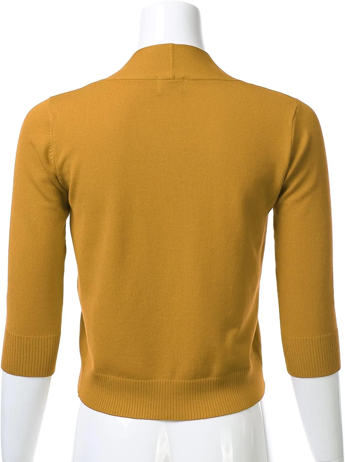 Women's Classic 3/4 Sleeve Open Front Cropped Cardigan (S-3XL)