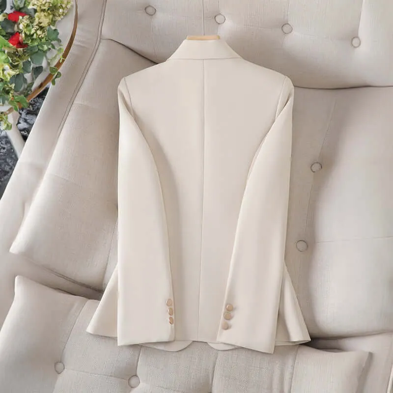 Women's Formal Blazer Jacket, Elegant Single-Button Office Wear