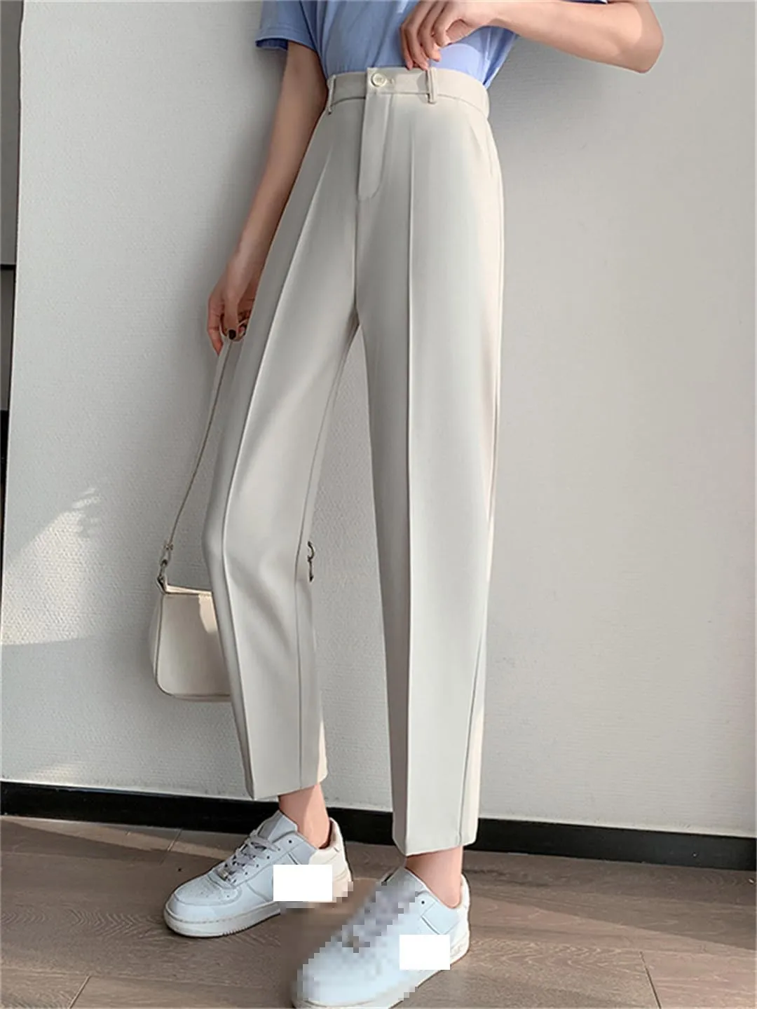 Women's Harem Pants Spring Summer Chic High Waist Office Solid Color Simple Trousers