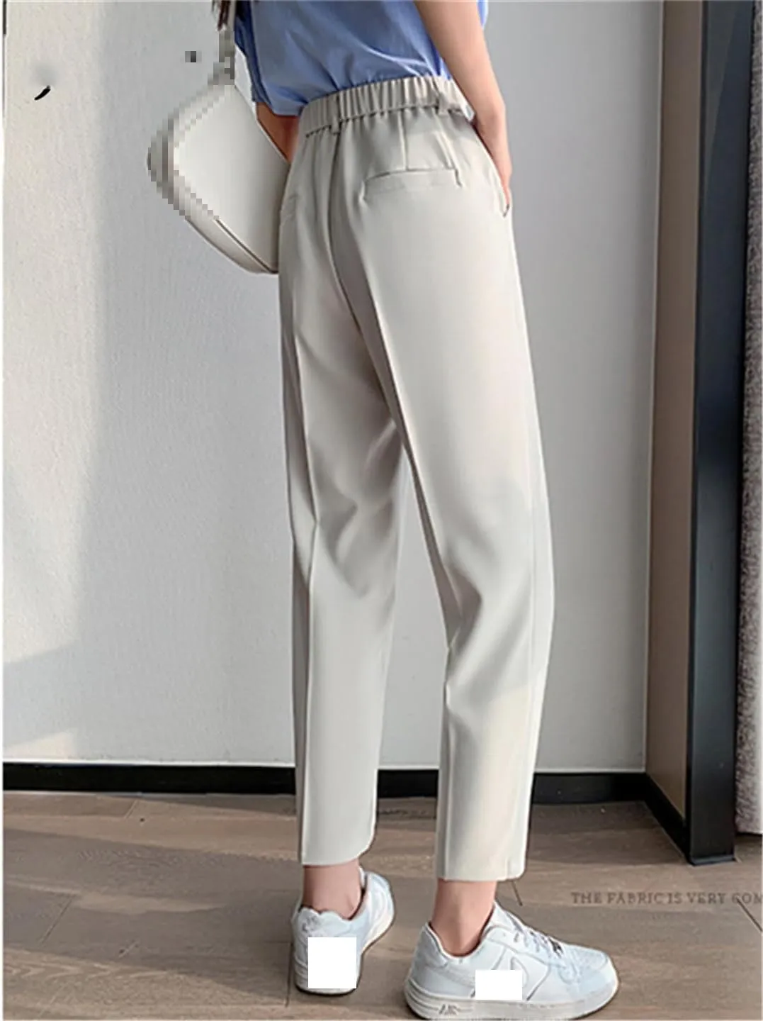 Women's Harem Pants Spring Summer Chic High Waist Office Solid Color Simple Trousers