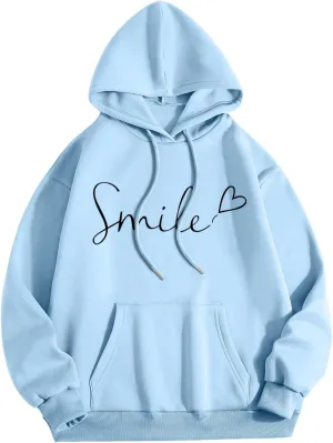 Womens Hooded Sweater Fashion Hoodies Oversized Sweatshirts Fall Pullover Loose Sweatshirt with Pocket Trendy