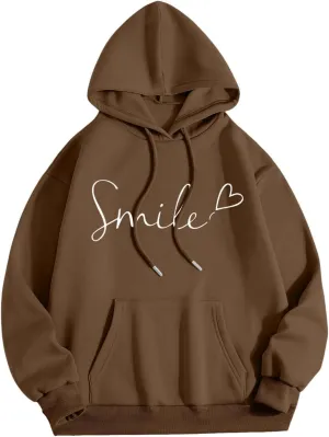 Womens Hooded Sweater Fashion Hoodies Oversized Sweatshirts Fall Pullover Loose Sweatshirt with Pocket Trendy