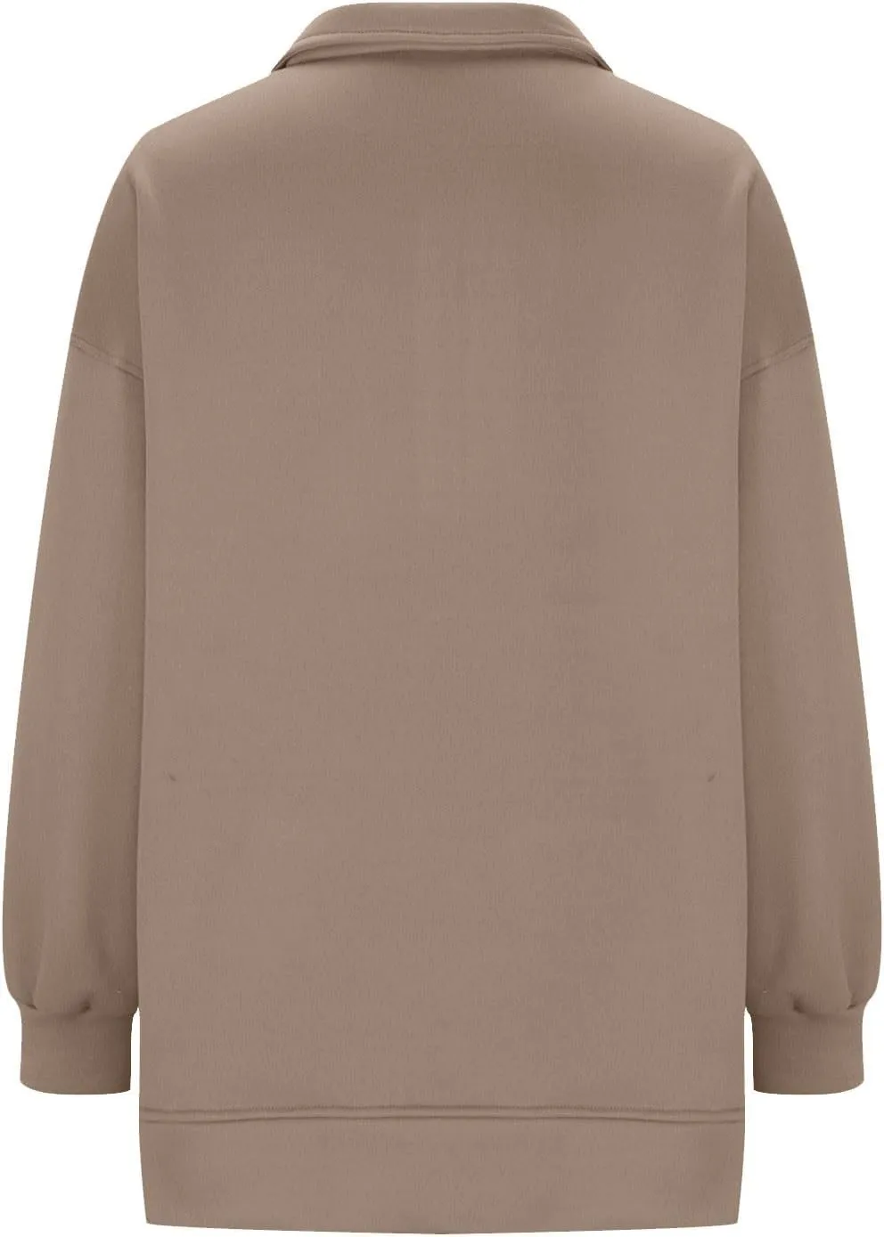 Women's Oversized Quarter Zip Sweatshirts Casual Sports Half-zip Long Sleeve Pullover Tops Solid Color Sweatshirt