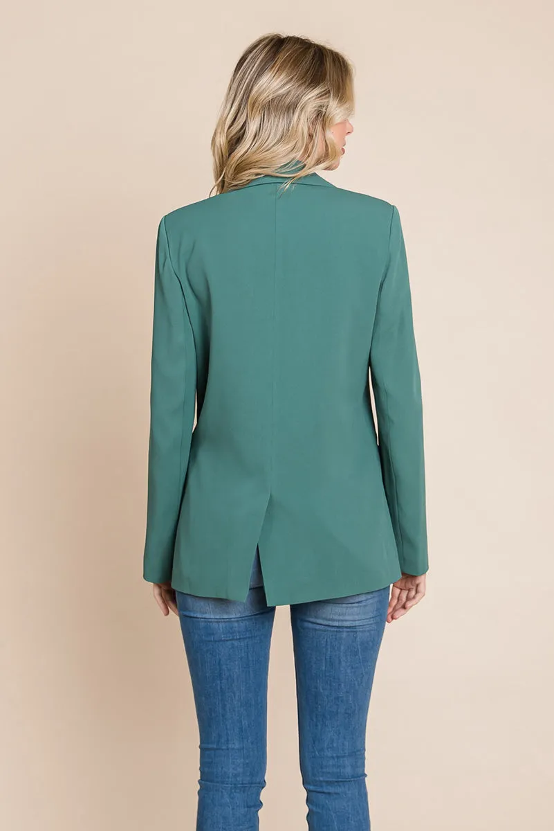 Women's Professional Double Breasted Lapel Collar Jacket Blazer