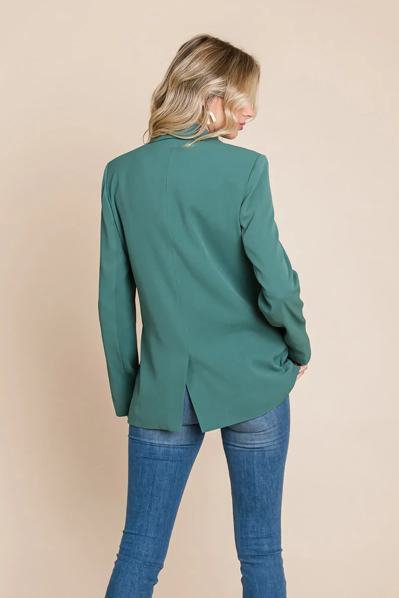 Women's Professional Double Breasted Lapel Collar Jacket Blazer