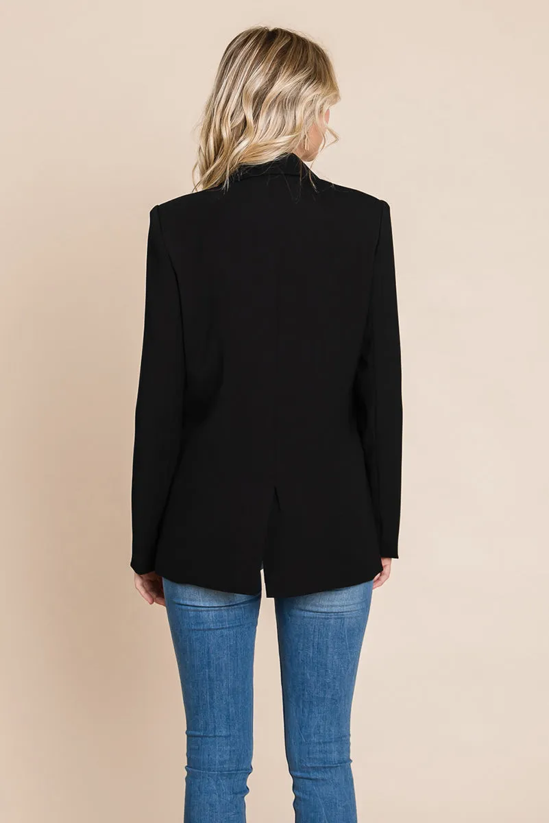 Women's Professional Double Breasted Lapel Collar Jacket Blazer