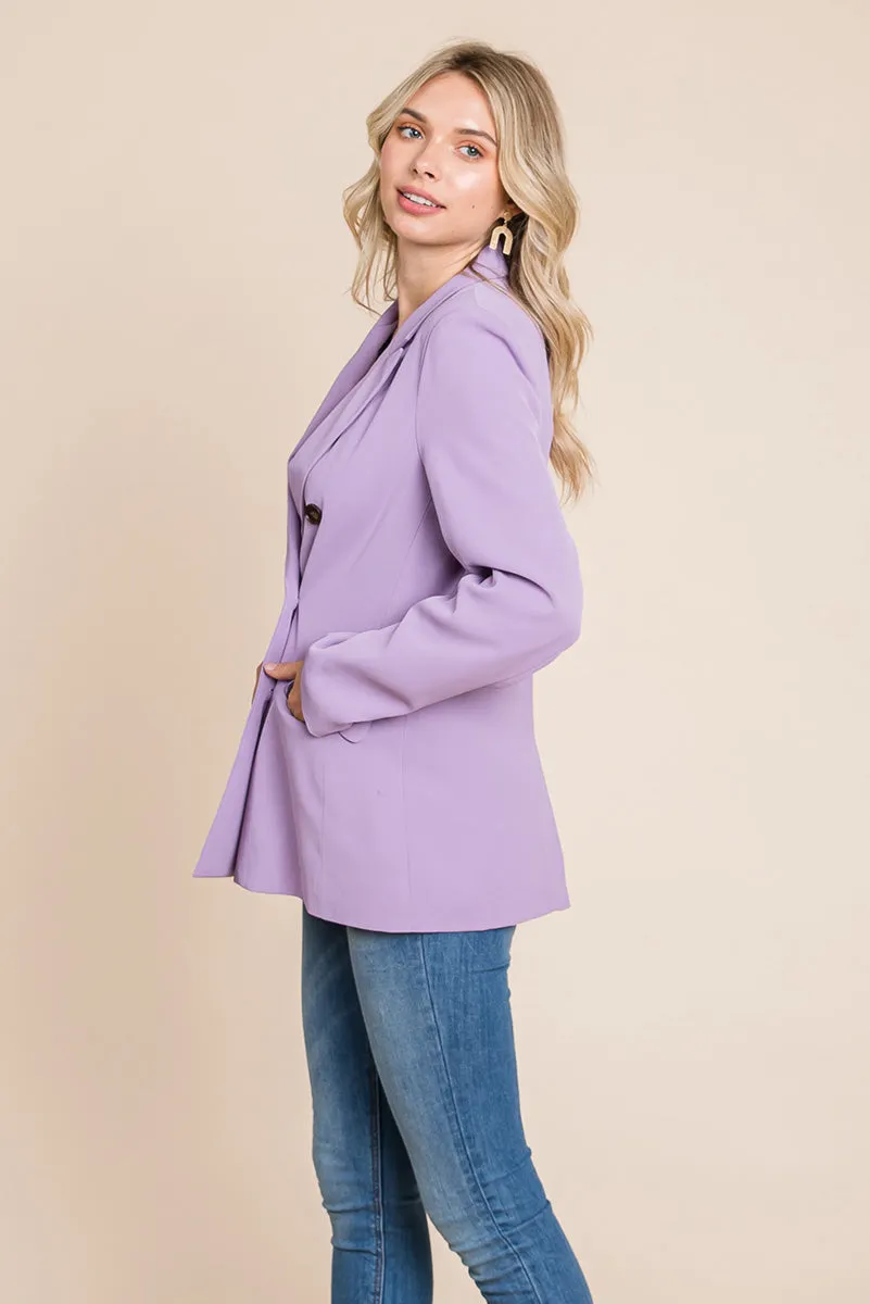 Women's Professional Double Breasted Lapel Collar Jacket Blazer
