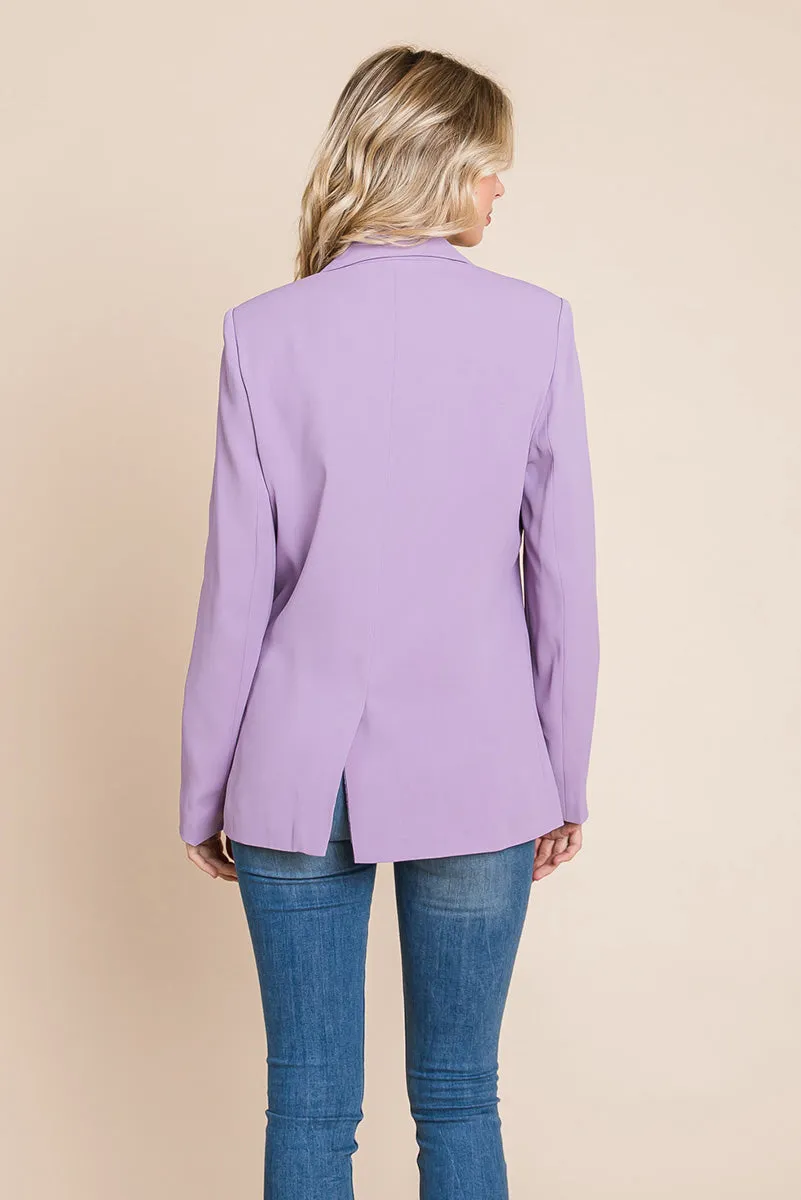 Women's Professional Double Breasted Lapel Collar Jacket Blazer