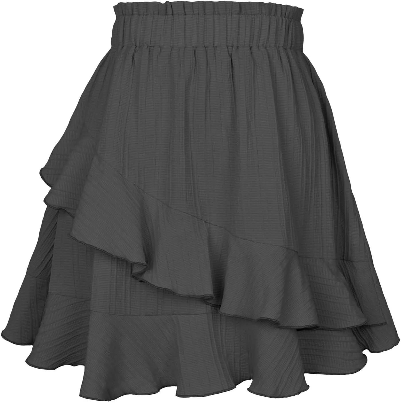 Women's Ruched Peplum High Cut Skirts Plain High Low Midi Skort Skorts for Women Chiffon Skort 2025 Y2K Skirt
