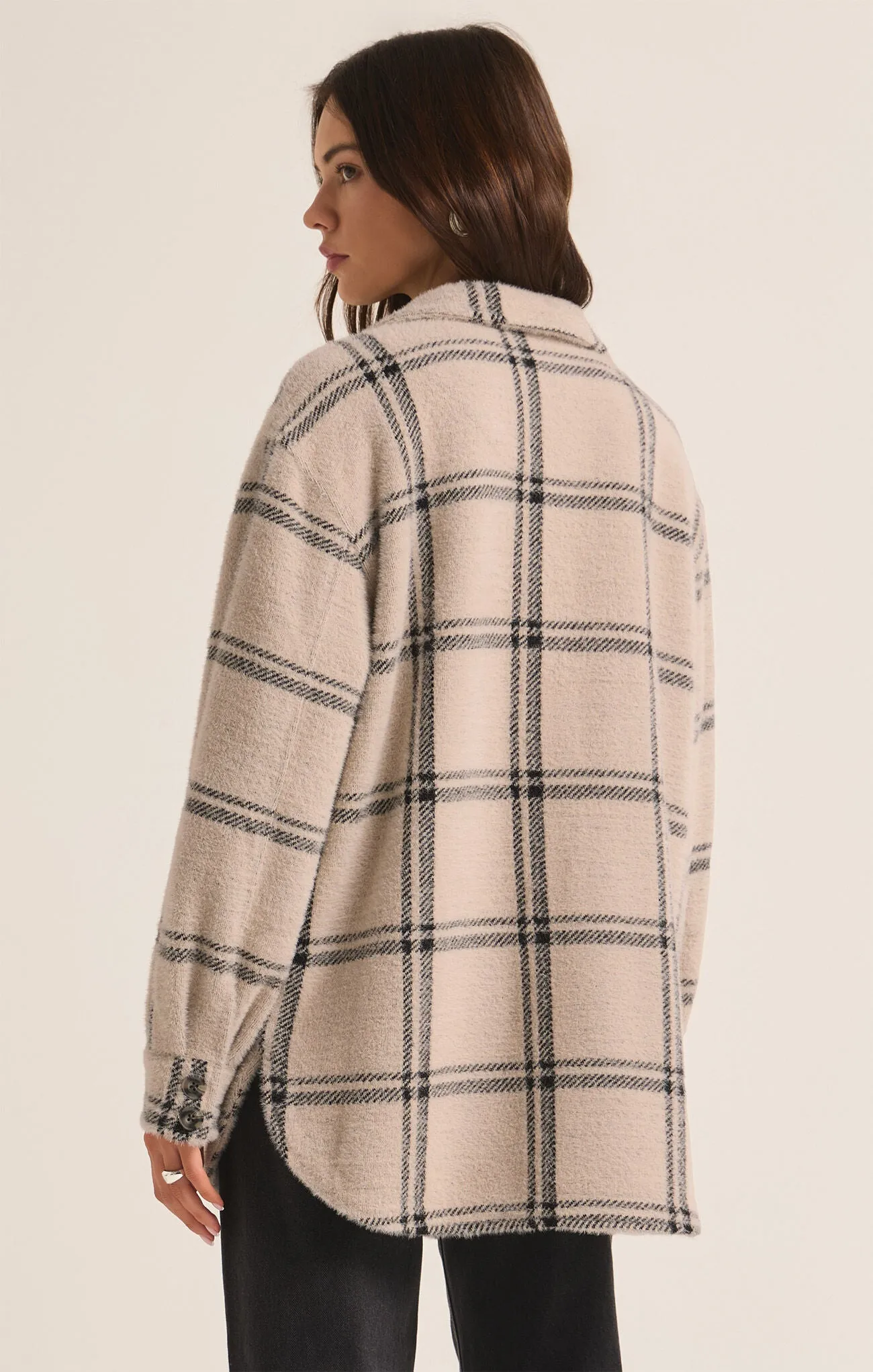 Z Supply: Plaid Tucker Jacket in Crystal Grey ZJ213286