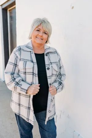 Z Supply: Plaid Tucker Jacket in Crystal Grey ZJ213286
